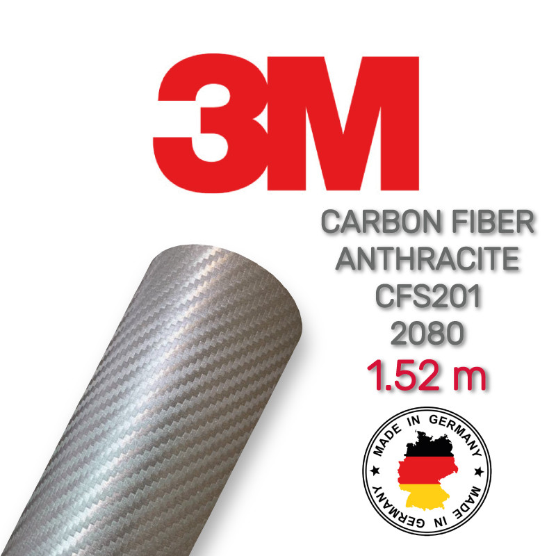 3M 2080 Carbon Fiber Anthracite CFS201 — плівка під антрацитовий карбон 1.524 м, фото 1