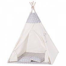 Дитячий намет (вігвам) Springos Tipi XXL TIP07 White/Grey