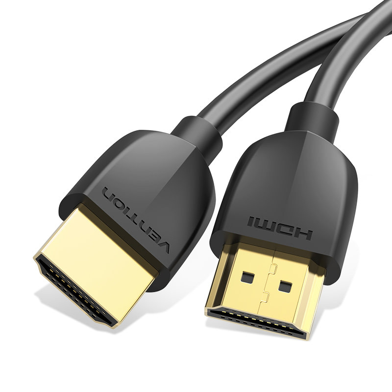Тонкий кабель HDMI Vention Portable Slim HDMI 2.0 чорний кабель в оплетке 1.5 м (AAIBG)