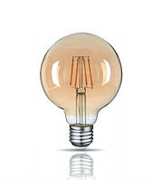 LED лампа TITANUM Filament G95 6W E27 2200K 220V бронза TLFG9506272A