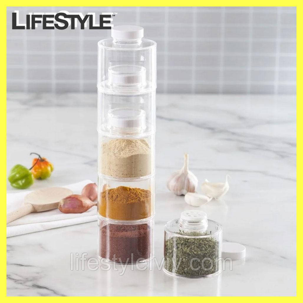 Набір для спецій Spice Tower 6 шт / Органайзер для спецій / Баночки для спецій, фото 1