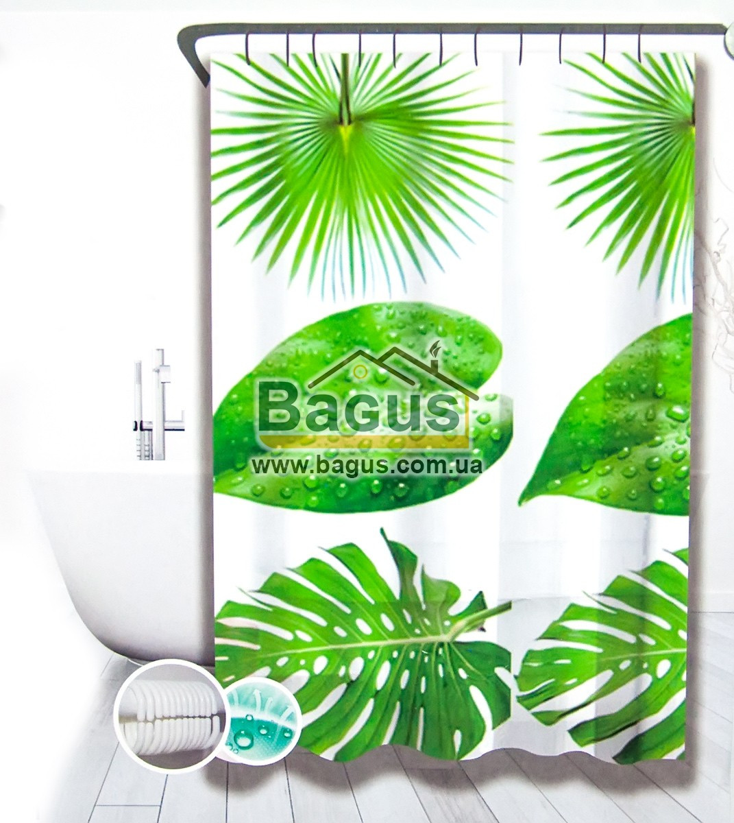 Штора для ванної душу 180х180 см Cortina 81025