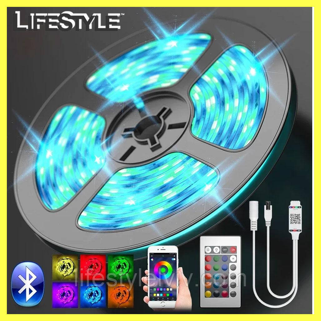 LED стрічка 2м UKC RGB 5050 в силіконі (вологозахищена) для фонової підсвічування телевізора, фото 1