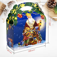 Коробки для новорічних подарунків 1100 р портфель "Миколай" / Упаковка для новорічних подарунків
