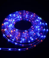 Новорічна гірлянда Дюралайт 3-жильний круглий LED 8 м жовто-синій