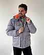 Чоловіча куртка The north face Gucci TNF пуховик сірий розміри L, фото 6