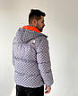 Чоловіча куртка The north face Gucci TNF пуховик сірий розміри L, фото 7