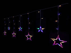 Гірлянда для нового року 10 великих зірок (синій) STAR-12-B (прозорий провід)