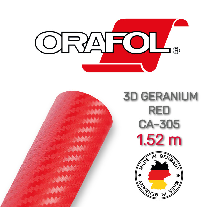 Червона плівка під карбон Oracal 975 3D Carbon, фото 1