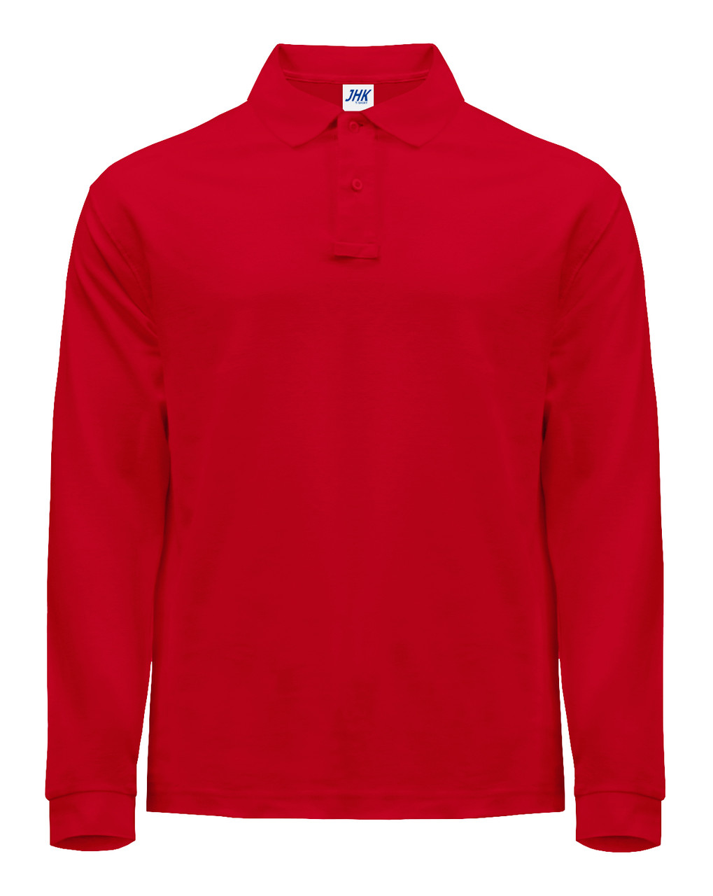 Футболка поло чоловіча з довгим рукавом і коміром червона JHK - RDPORA210LS