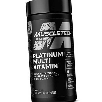 Вітаміни MuscleTech Platinum Multi Vitamin 90 таб Мінеральний комплекс, фото 4
