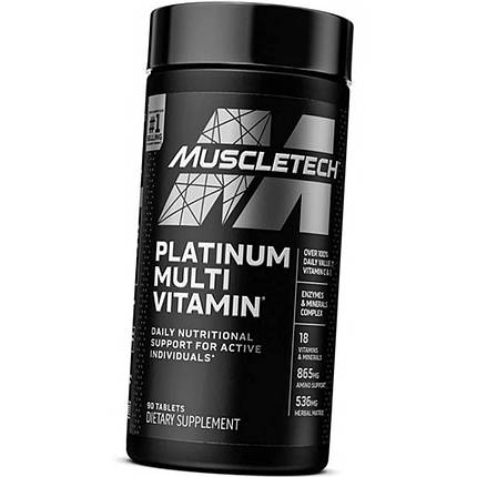 Вітаміни MuscleTech Platinum Multi Vitamin 90 таб Мінеральний комплекс, фото 1