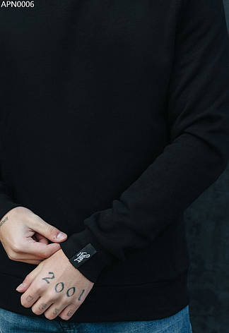 Свитшот мужской осень/зима Staff black basic fleece чёрный APN0006 XS, 44, фото 2
