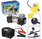 Компресор Вулкан КА-В12121 150psi, 18A, 60л/хв, клеми, шланг 7,5 м з дефлятором, 2 циліндра, фото 2