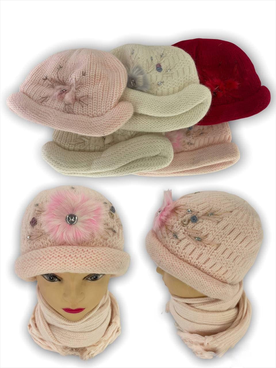 В'язана шапочка та шарф, в пакованні мікс, фото 1