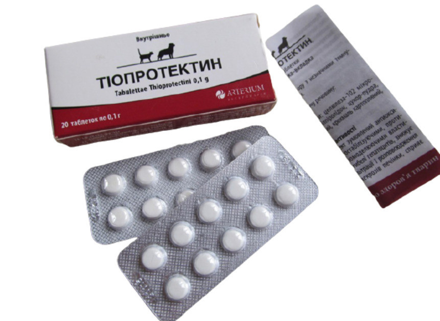 Тіопротектін ® гепатопротектор і кардіопротектор для собак і кішок, 20 табл по 1г