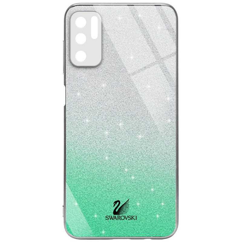 Накладка для Xiaomi Redmi Note 10 5G / Poco M3 Pro- Swarovski Full Camera бірюзовий, фото 1