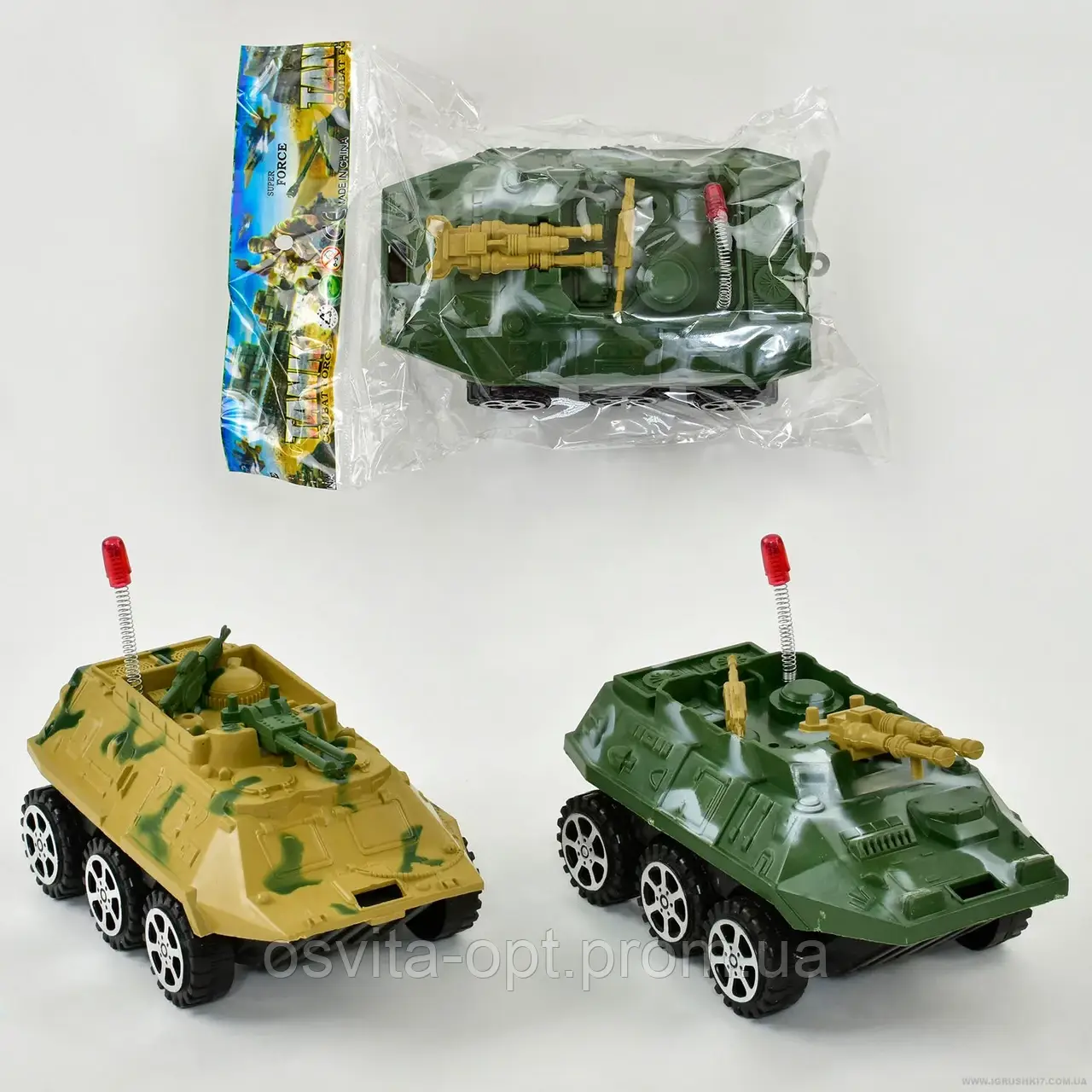 Танк 560-31 (288/2) “Военная техника”, 2 цвета, инерция, подвижное оружие, 1шт в кульке