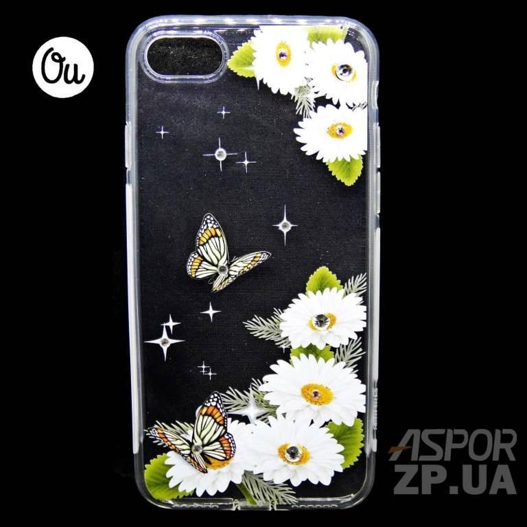 Чохол iPhone 6- OuCase for Aspor Swarowski Ромашки, фото 1