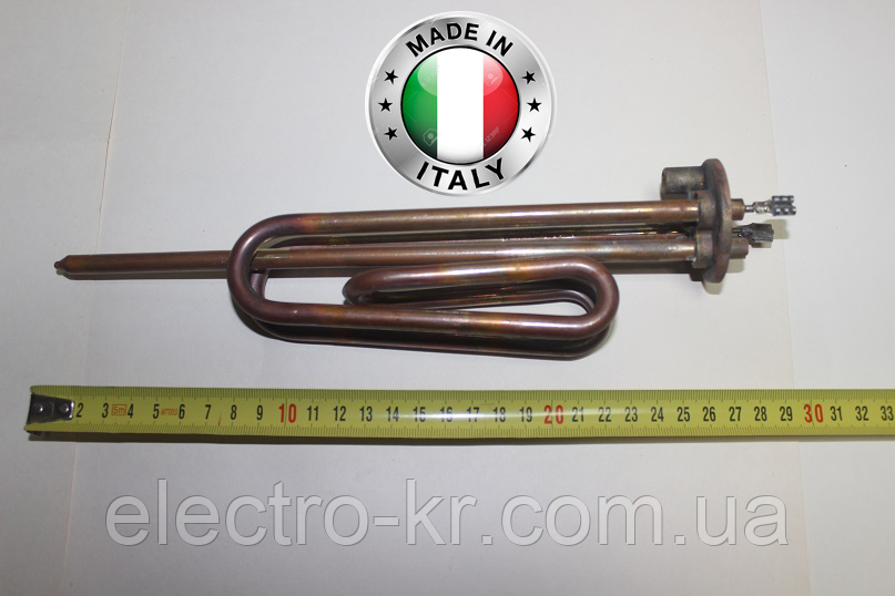 Тен для бойлера Аристон, Атлантик 2000w мідний на фланці Ø 48 мм із подовженими контактами, анод М6 ІТАЛІЯ, фото 1