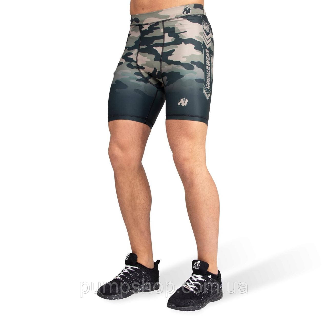 Чоловічі спортивні шорти Gorilla Wear Franklin Shorts — Army Green Camo XXXL / XXL / XL