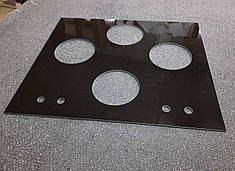 Кераміка на газову варильну поверхню чорна 580мм х 500мм, товщина 8мм, 8 отворів. Без КУ