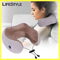 Масажна подушка для шиї з пам'яттю U-Shaped Upgrade Vibration Pillow / Масажери