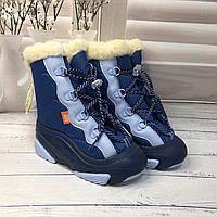 Зимові дитячі чоботи на овчині для хлопчика Demar Snow Mar сині