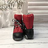 Дитячі зимові чоботи дутики на овчині Demar Snow Ride 4016 червоні розмір 28-29, фото 4
