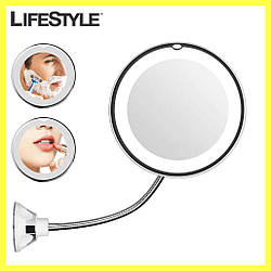 Дзеркало з LED підсвічуванням ULTRA FLEXIBLE MIRROR із збільшенням 10X / Гнучке дзеркало для макіяжу