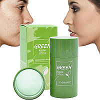 Маска-стик зеленая для лица с зеленым чаем / Глиняная маска для глубокого очищения и сужения пор