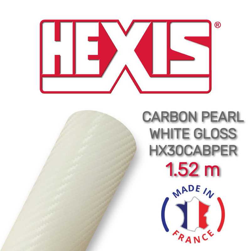 Hexis HX30CABPER Carbon Pearl White Gloss — біла перламутрова карбонова плівка з рожевим відливом 1.524 м