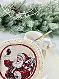 Серветка сервірувальна, гобеленова, Новорічна Ø10 см., фото 3