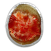 Корал роговий червоний срібне кільце, 2008КК