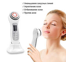 Масажер для обличчя микротоковый + RF-ліфтинг + EMS стимулятор + LED терапія для омолодження і ліфтингу шкіри, фото 3