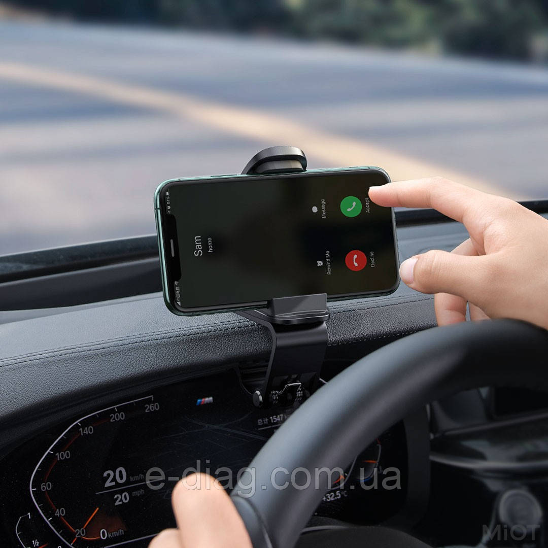 Автотримач на козирок торпеди Baseus Big Mouth Pro Car Mount Black тримач телефону в авто на приладову панель