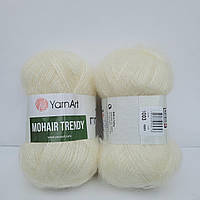 Пряжа YarnArt Mohair Trendy 1003 молочный (Ярнарт Мохер Тренди)