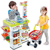 Детский супермаркет 668-01-03 с кассой, тележкой и сканером ( звук, свет )