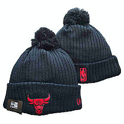 Зимова шапка чорна Чикаго Булс тепла Chicago Bulls