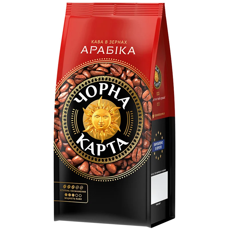 КАВА В ЗЕРНАХ ЧОРНА КАРТА АРАБІКА 1000 Г М/У