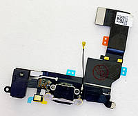 Шлейф для iPhone SE, с разъемом зарядки, с коннектором наушников, с микрофоном, черный, оригинал
