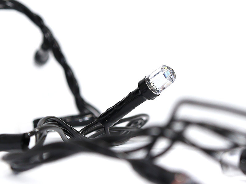 Гірлянда новорічна святкова чорний провід лампа Рубінка велика 200LED (синій) LED200B-8