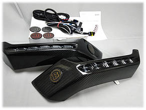 Докладка переднього бампера Brabus коротка на Mercedes-Benz G-class W463 (під оригінальний бампер, карбон)