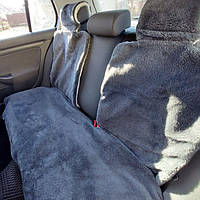 Универсальная Накидка чехол на сидения автомобиля из овчины Sheepskin Задний комплект Серый (304-3-N)