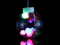 Гирлянда LED яркая 10 больших шаров прозрачный провод (разноцветные) LAMP-BALL-12-M