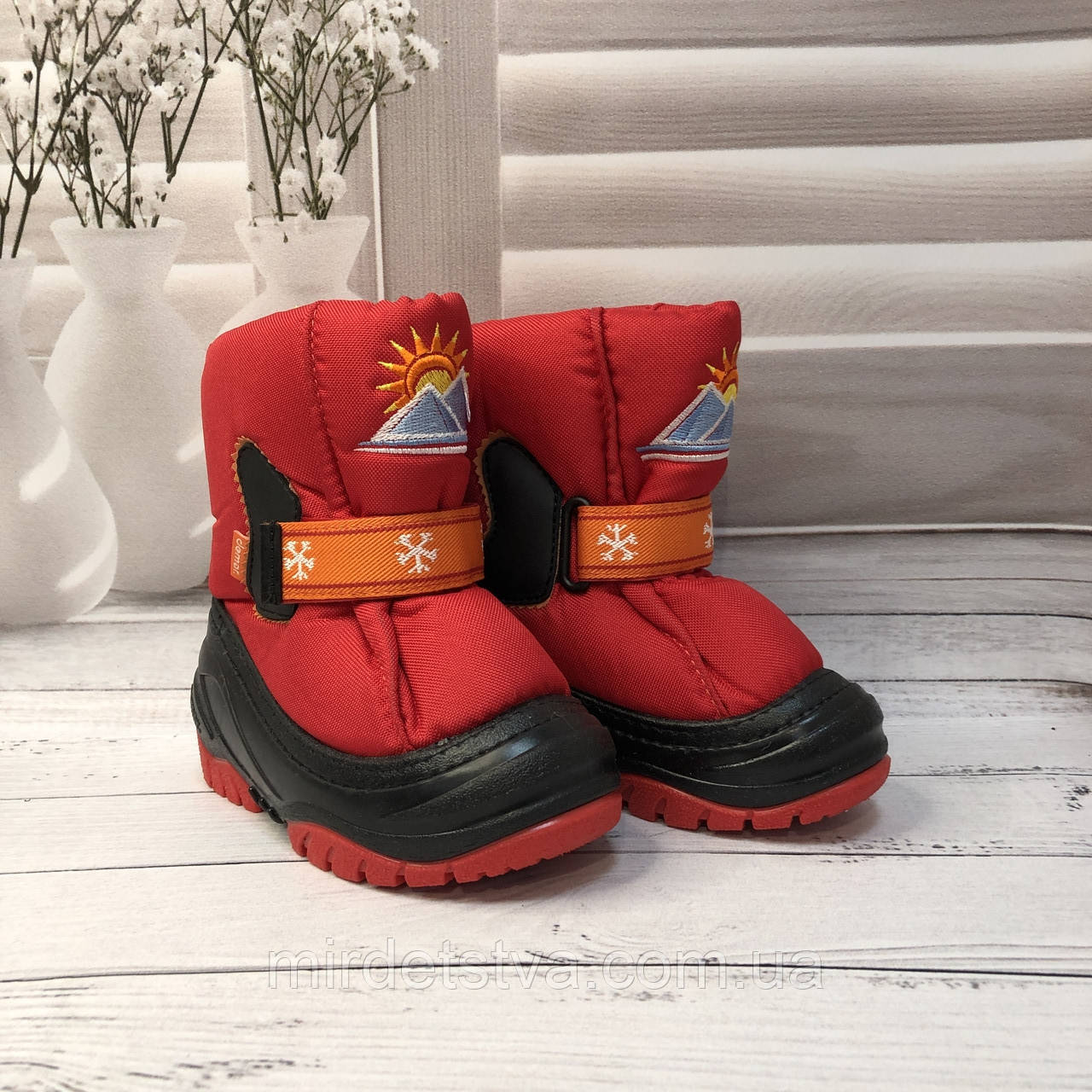 Дитячі зимові чоботи дутики Демар Demar Sun Rise червоні