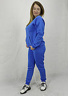 Жіночий теплий спортивний костюм світшот тканина Пеньє кольору світло синій  S,M,L