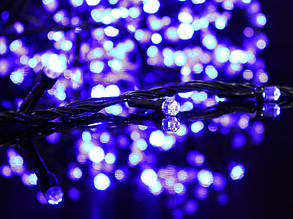 Гірлянда світлодіодна гарний чорний провід лампа Рубінка велика 400LED (синій) LED400B-8