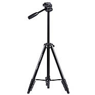 138 см Якісний аматорський штатив Yunteng VCT-681RM 3D для знімання/камера до 3 кг, фото 2