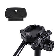 138 см Якісний аматорський штатив Yunteng VCT-681RM 3D для знімання/камера до 3 кг, фото 7